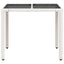 havebord med glastop 90x90x75 cm polyrattan hvid