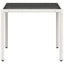 havebord med glastop 90x90x75 cm polyrattan hvid