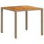 havebord 90x90x75 cm polyrattan og akacietræ beige
