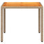 havebord 90x90x75 cm polyrattan og akacietræ beige