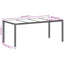 havebord med glastop 190x90x75 cm polyrattan lysegrå
