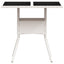 havebord med glastop 80x80x75 cm polyrattan hvid