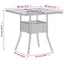 havebord 80x80x75 cm polyrattan og akacietræ sort