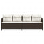 loungesofa med hynder polyrattan brun
