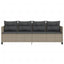 loungesofa med hynder polyrattan lysegrå