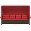 loungesofa med baldakin og hynder polyrattan brun
