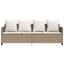 loungesofa med hynder polyrattan beige