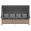 loungesofa med baldakin og hynder polyrattan beige