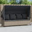 loungesofa med baldakin og hynder polyrattan lysegrå