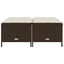 haveskamler 4 stk. med hynder polyrattan brun
