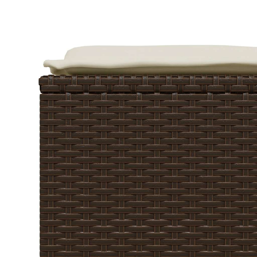 haveskamler 4 stk. med hynder polyrattan brun