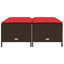 haveskamler med hynder 4 stk. brun polyrattan