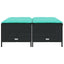 haveskamler med hynder 4 stk. sort polyrattan