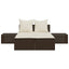 solseng med hynder polyrattan brun