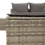 loungesofa med hynder polyrattan grå