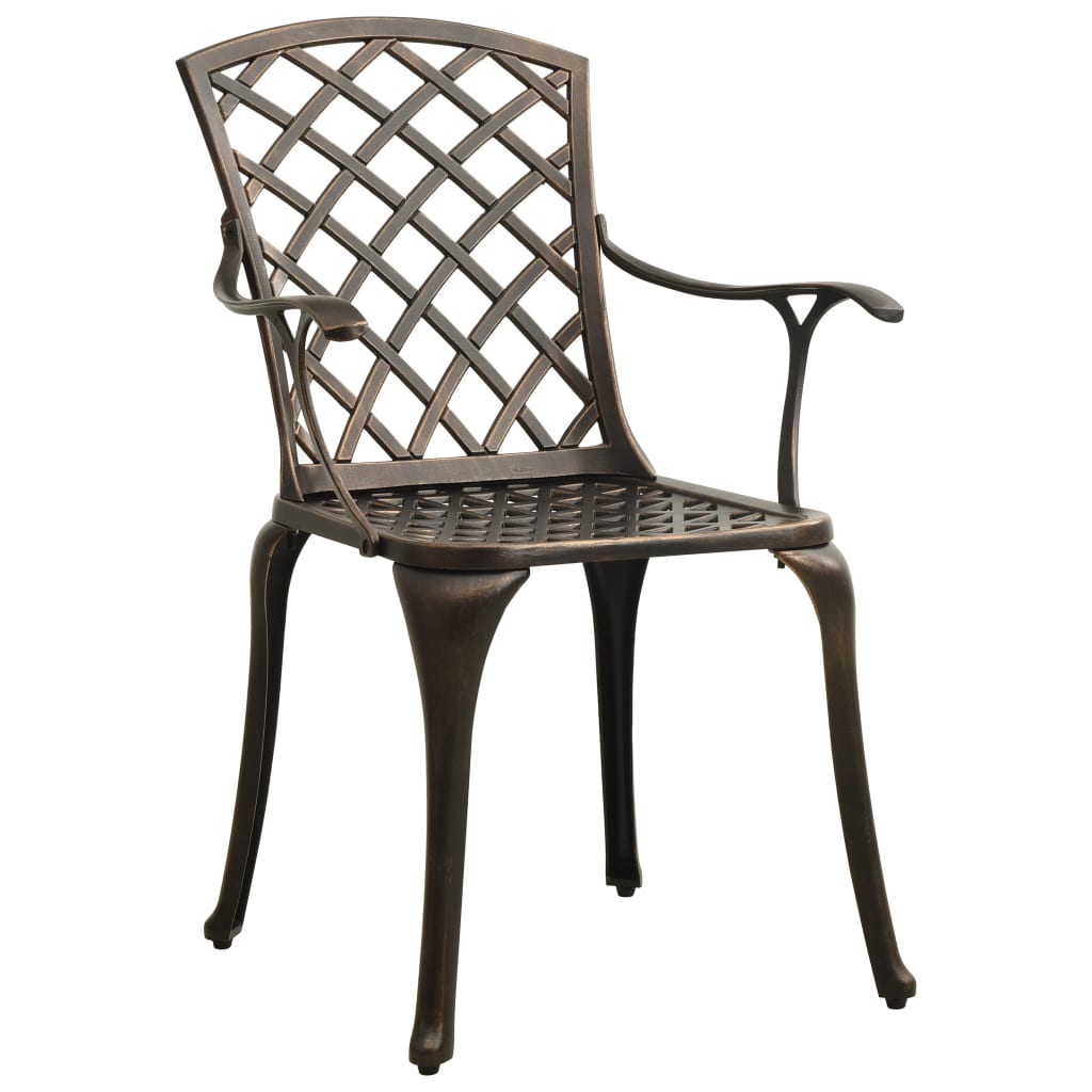 havestole 6 stk. støbt aluminium bronzefarvet