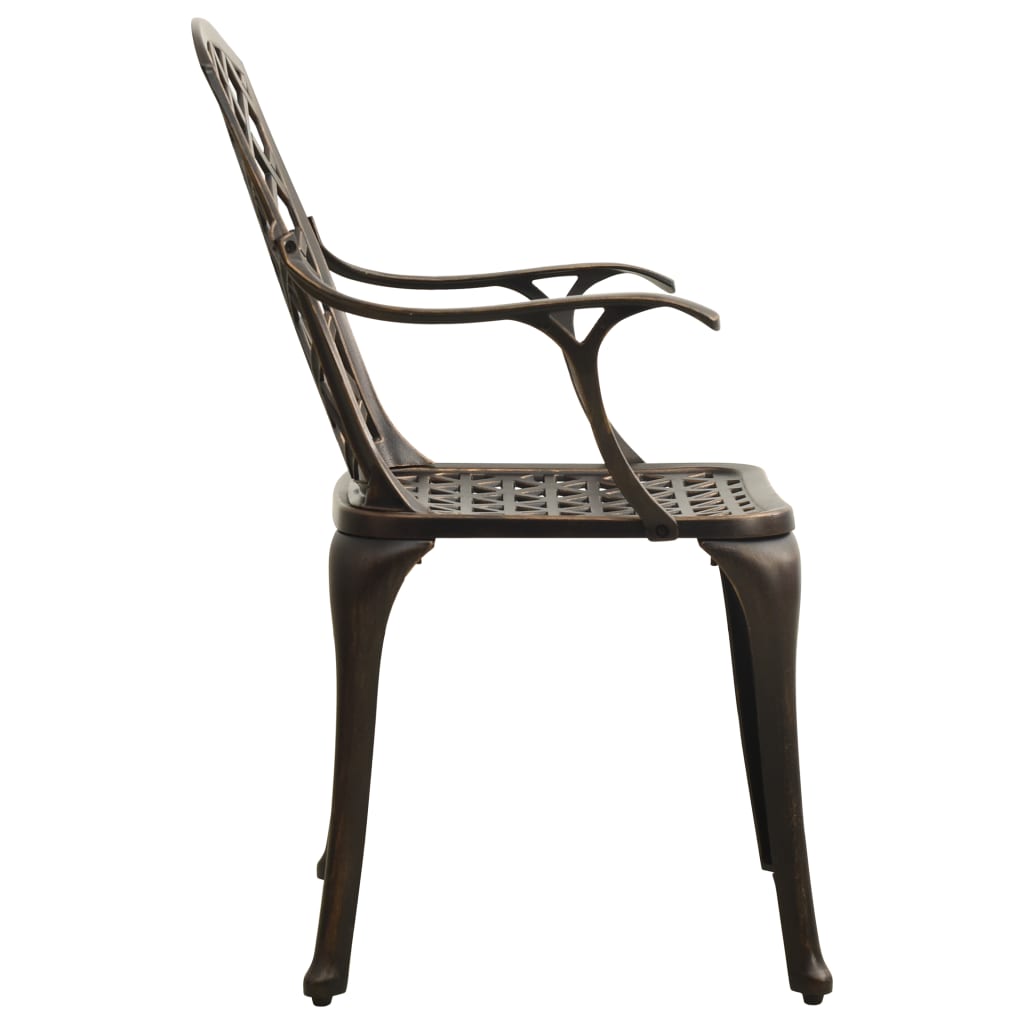 havestole 6 stk. støbt aluminium bronzefarvet