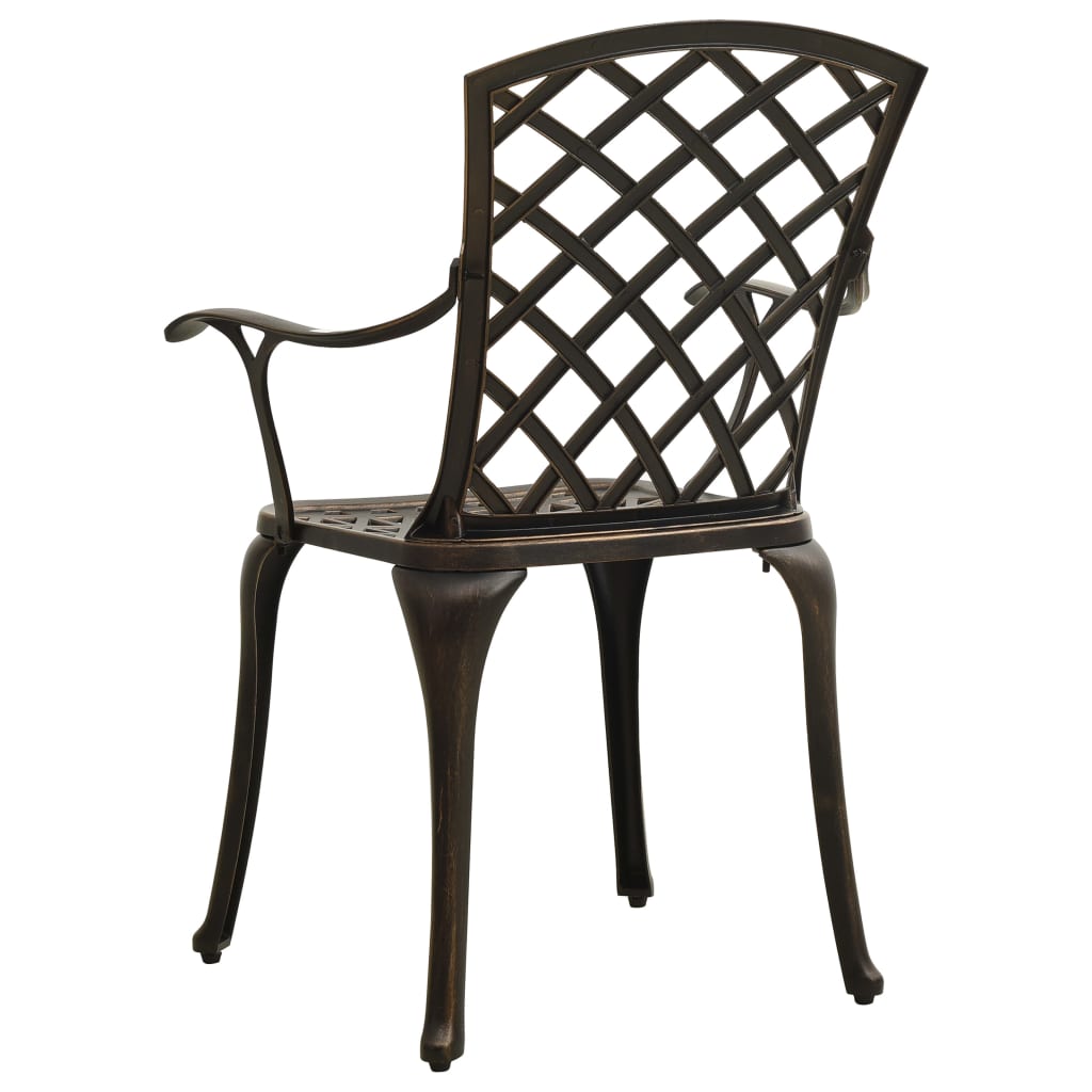 havestole 6 stk. støbt aluminium bronzefarvet