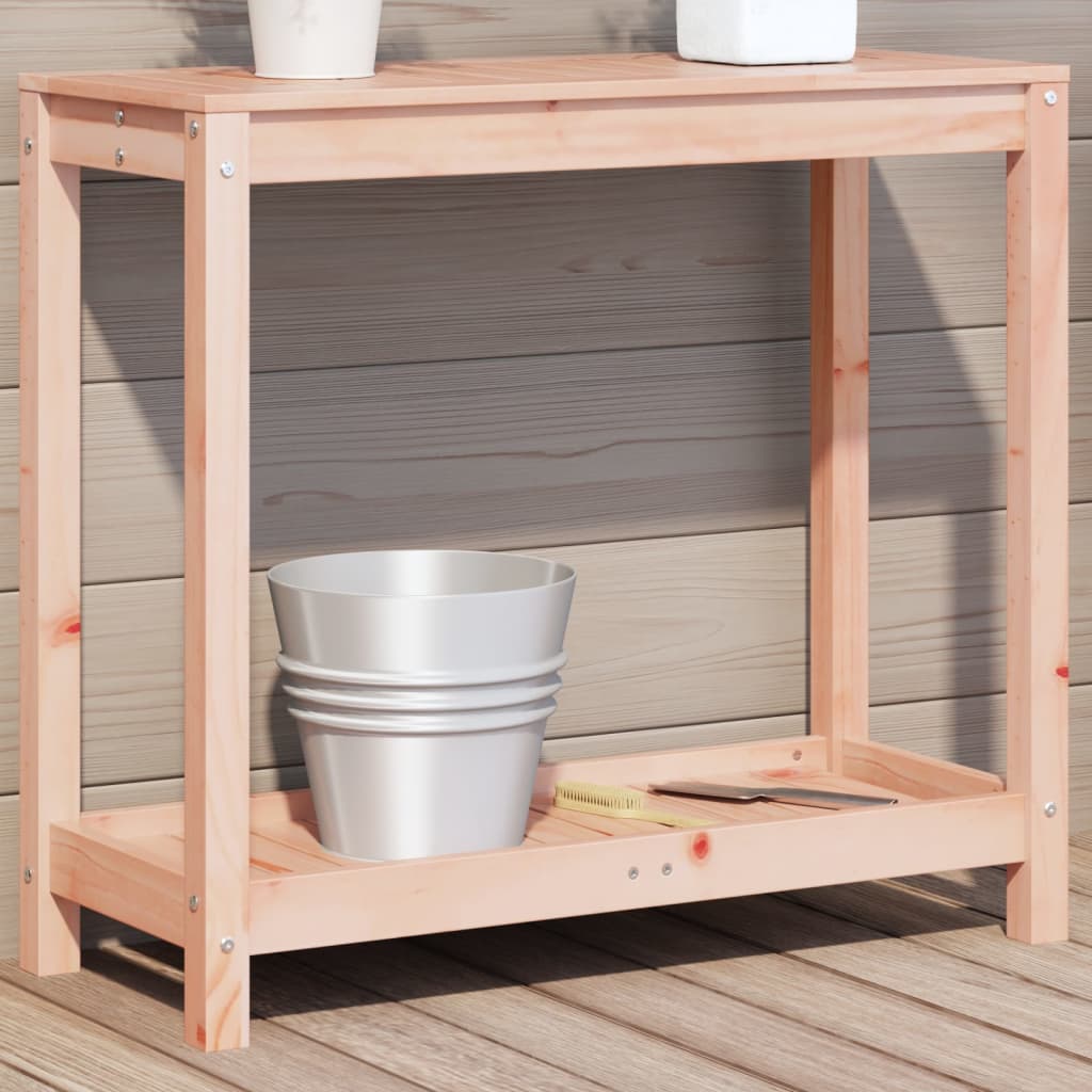 plantebord med hylde 82,5x35x75 cm massivt douglasgran