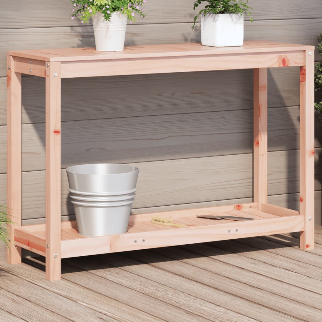 plantebord med hylde 108x35x75 cm massivt douglasgran