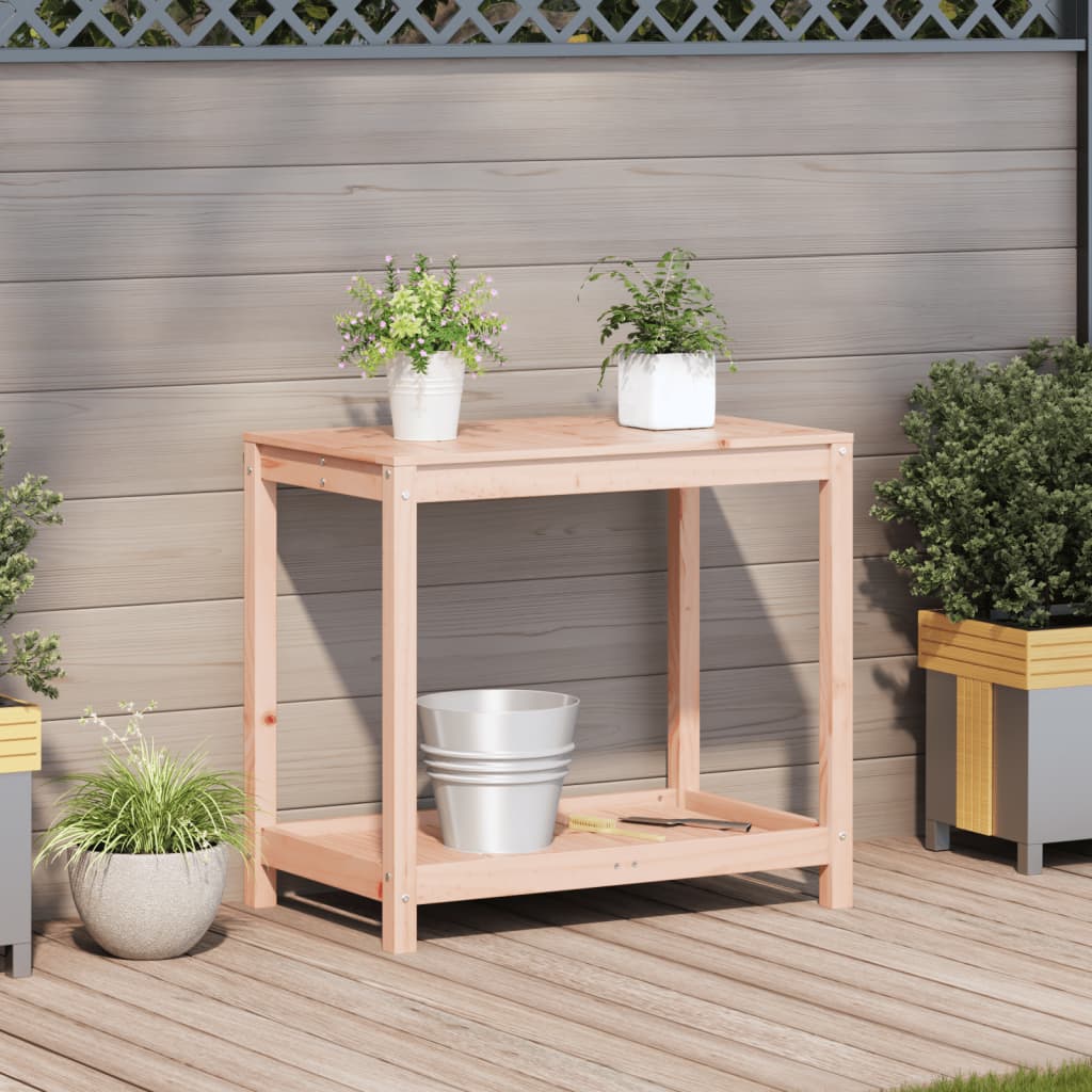 plantebord med hylde 82,5x50x75 cm massivt douglasgran