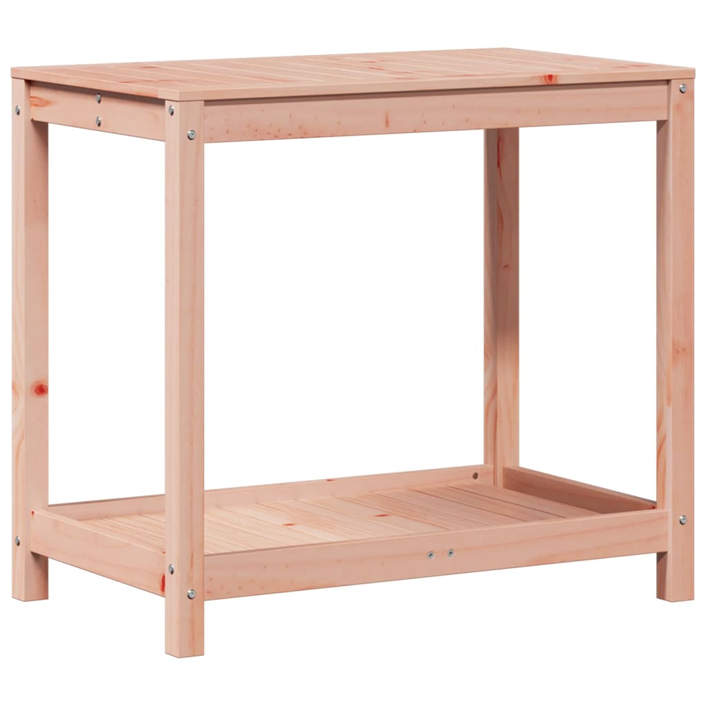 plantebord med hylde 82,5x50x75 cm massivt douglasgran