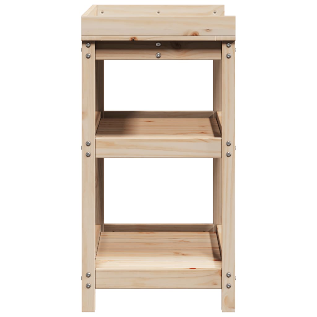 plantebord med hylder 82,5x45x86,5 cm massivt fyrretræ