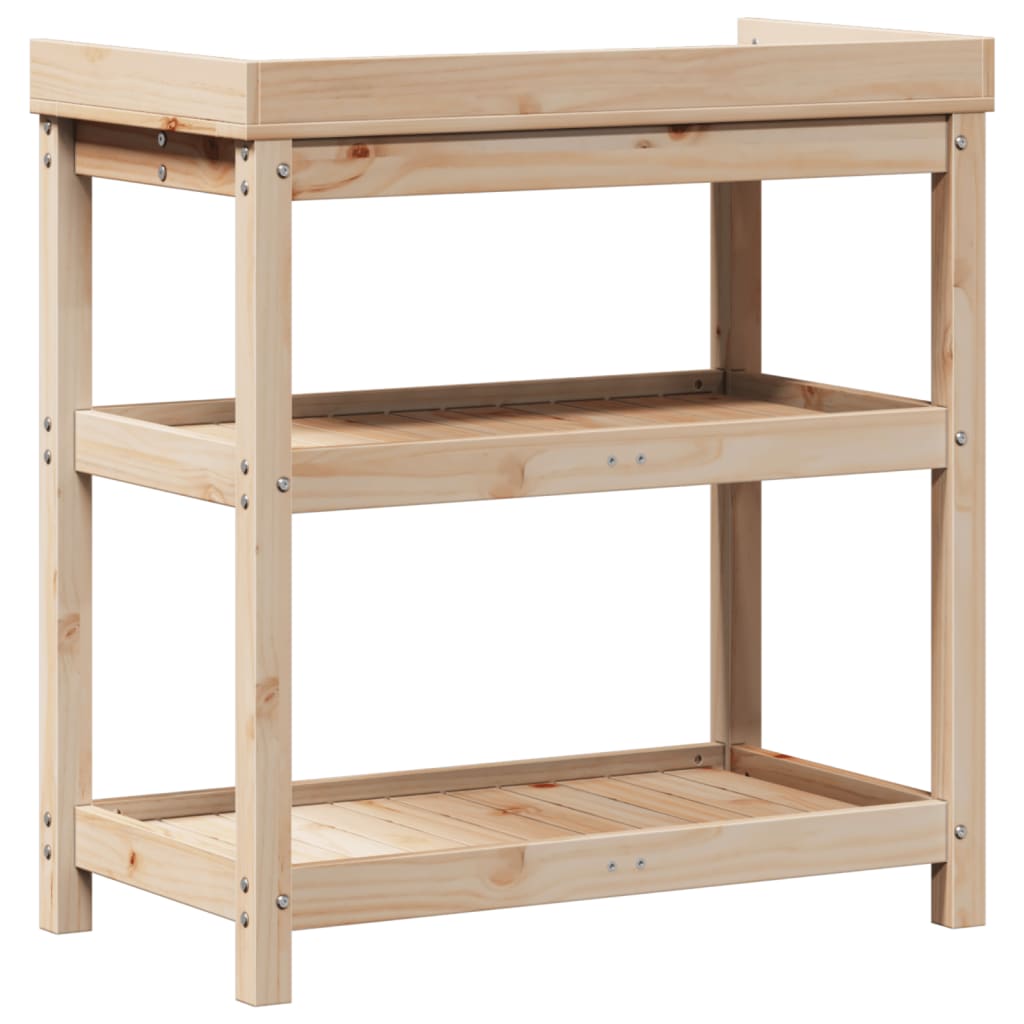plantebord med hylder 82,5x45x86,5 cm massivt fyrretræ