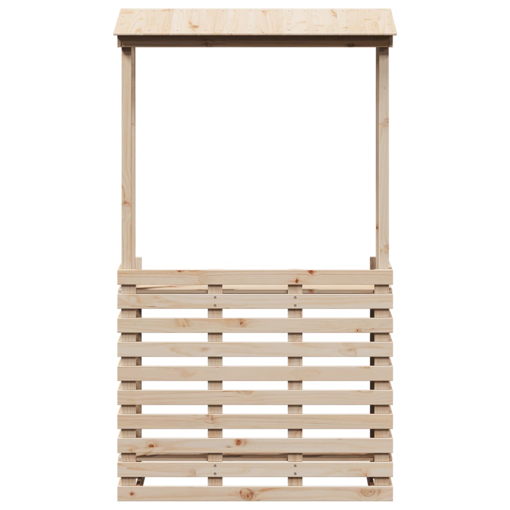 udendørs barbord med tag 112,5x57x195,5 cm massivt træ