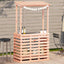 udendørs barbord med tag 112,5x57x195,5 cm massivt træ