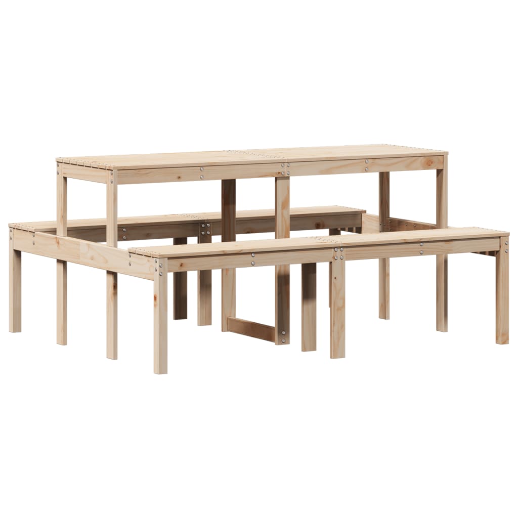 picnicbord 160x134x75 cm massivt fyrretræ