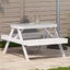 picnicbord 105x134x75 cm massivt fyrretræ hvid