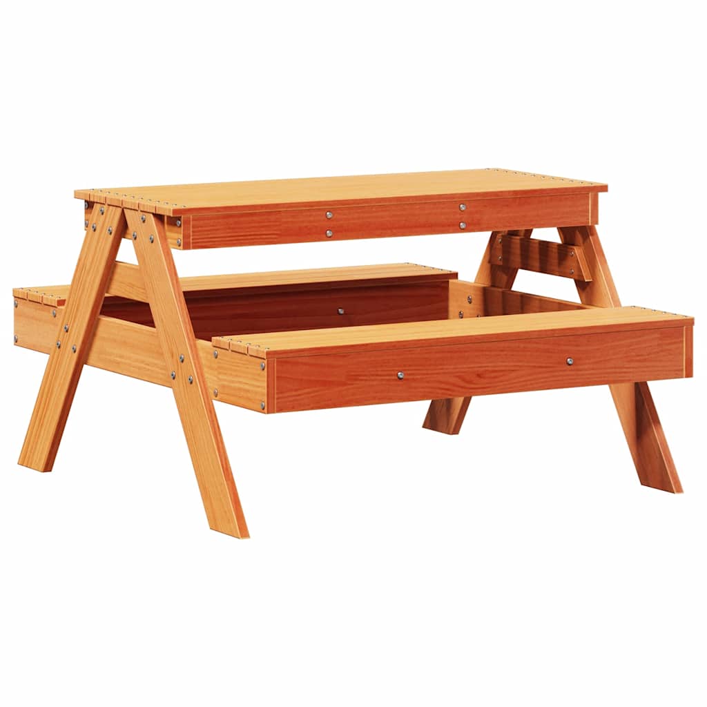 picnicbord til børn 88x97x52 cm massivt fyrretræ gyldenbrun