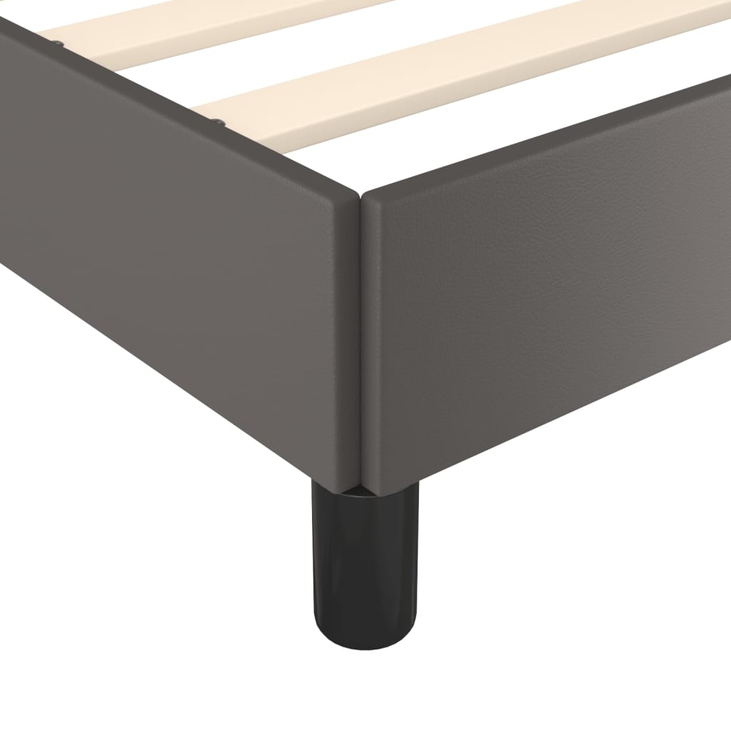 sengeramme uden madras 120x190 cm kunstlæder enkeltseng grå