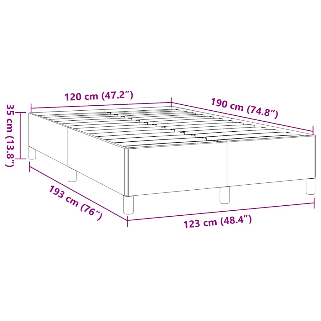 sengeramme uden madras 120x190 cm stof sort