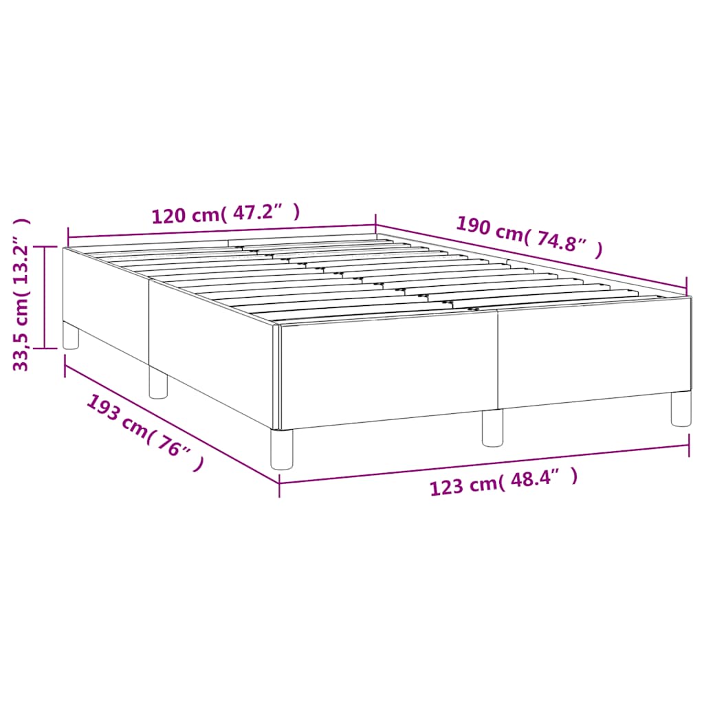 sengeramme uden madras 120x190 cm kunstlæder enkeltseng sort