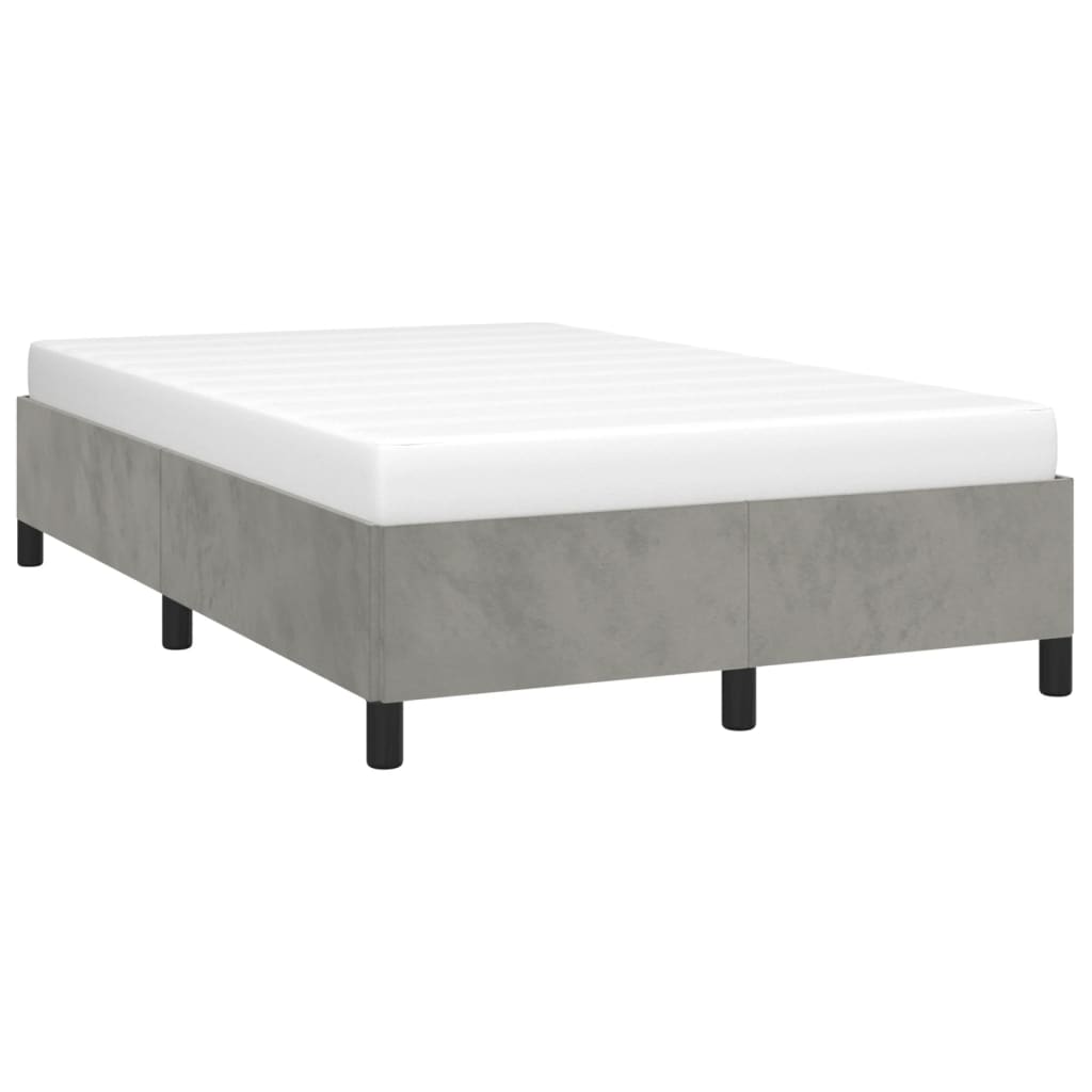 sengeramme uden madras 120x190 cm fløjl enkeltseng lysegrå
