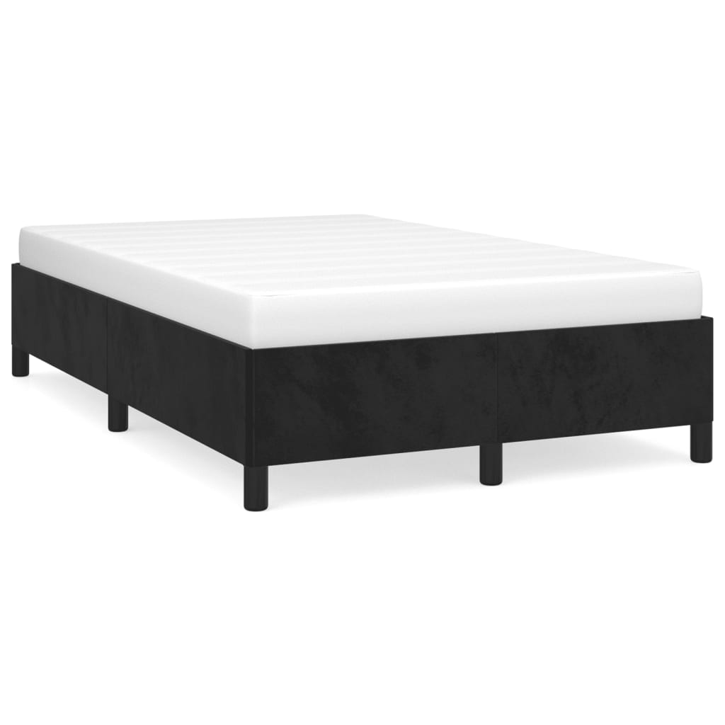 sengeramme uden madras 120x190 cm fløjl enkeltseng sort