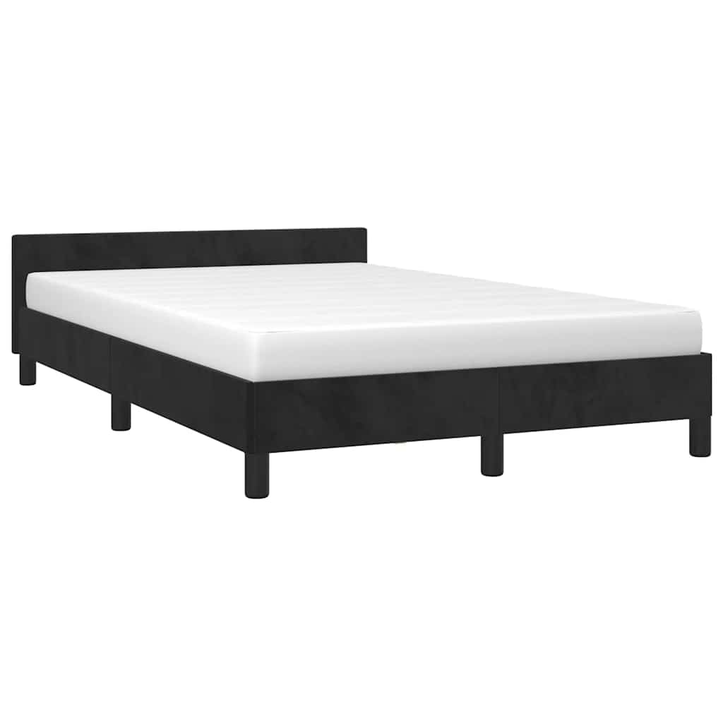 sengeramme uden madras 120x190 cm fløjl enkeltseng sort