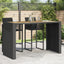 barbord til haven 185x80x110 cm akacietop polyrattan sort
