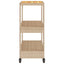 barvogn med 3 hylder polyrattan og massivt akacietræ beige