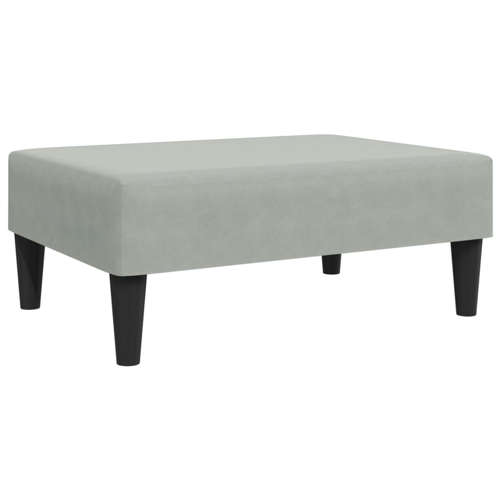 fodskammel 77x55x31 cm velour lysegrå