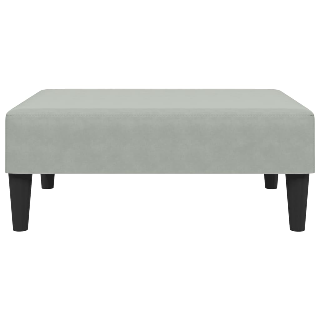fodskammel 77x55x31 cm velour lysegrå