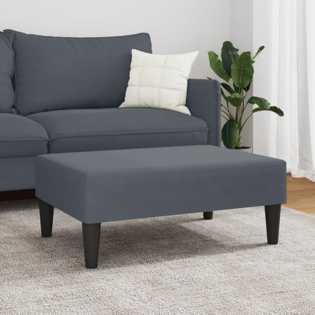 fodskammel 77x55x31 cm velour mørkegrå