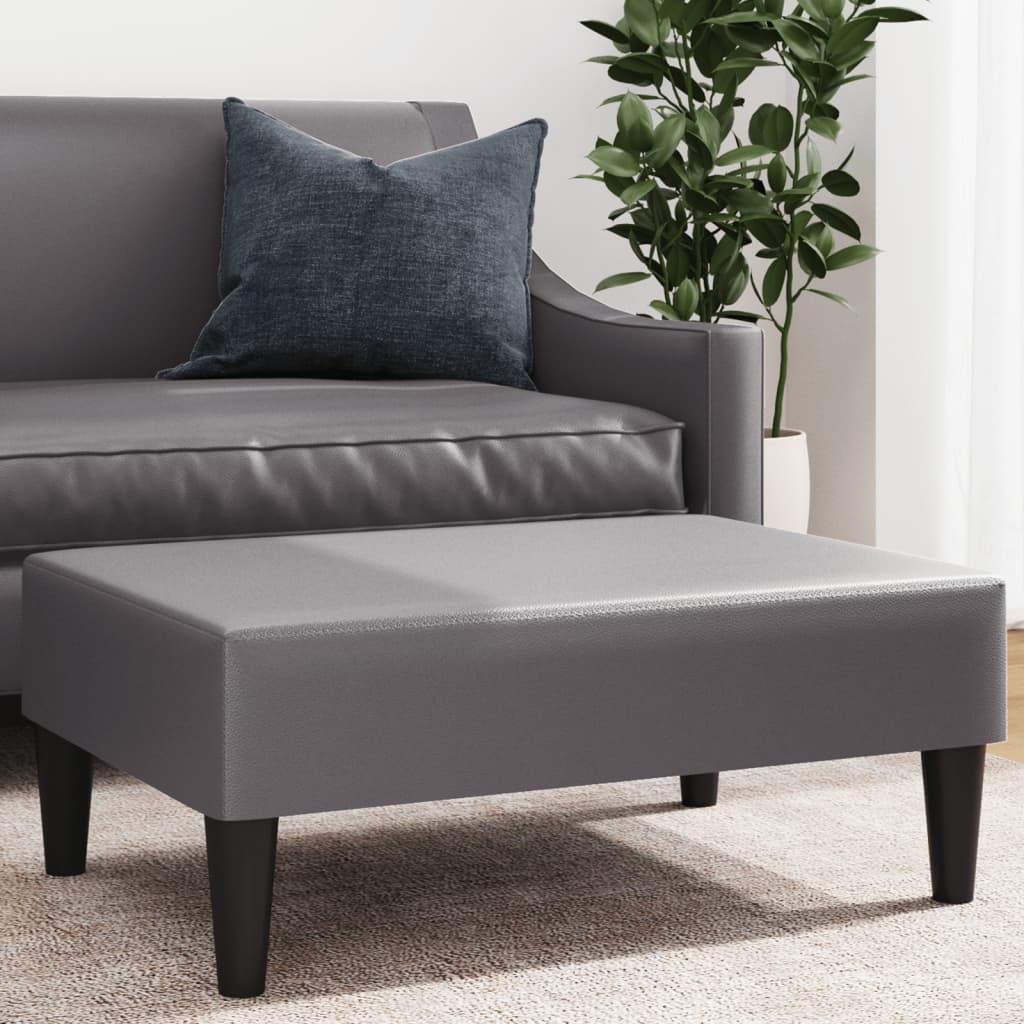fodskammel 77x55x31 cm kunstlæder grå