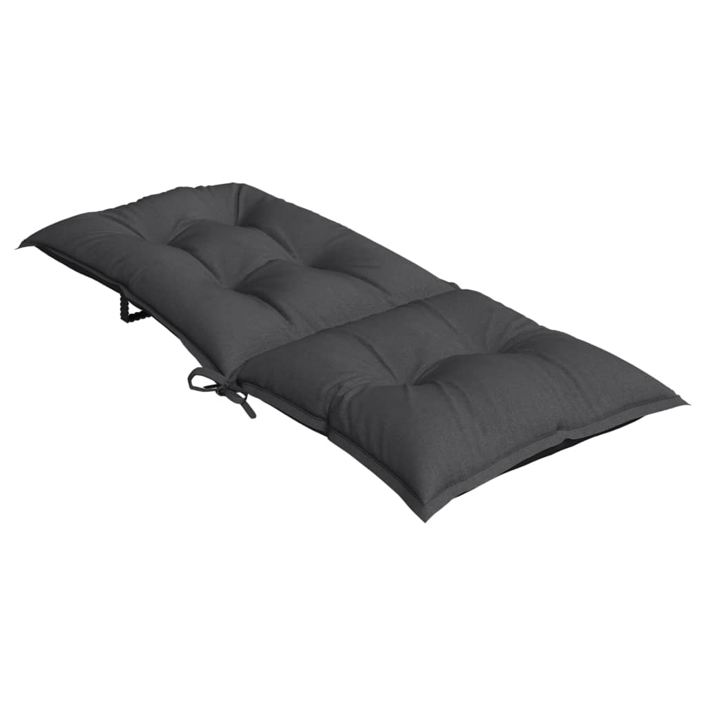 stolehynder med høj ryg 2 stk. 120x50x7 cm stof antracitgrå