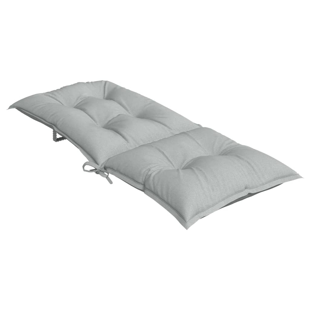 stolehynder med høj ryg 6 stk. 120x50x7 cm stof lysegrå
