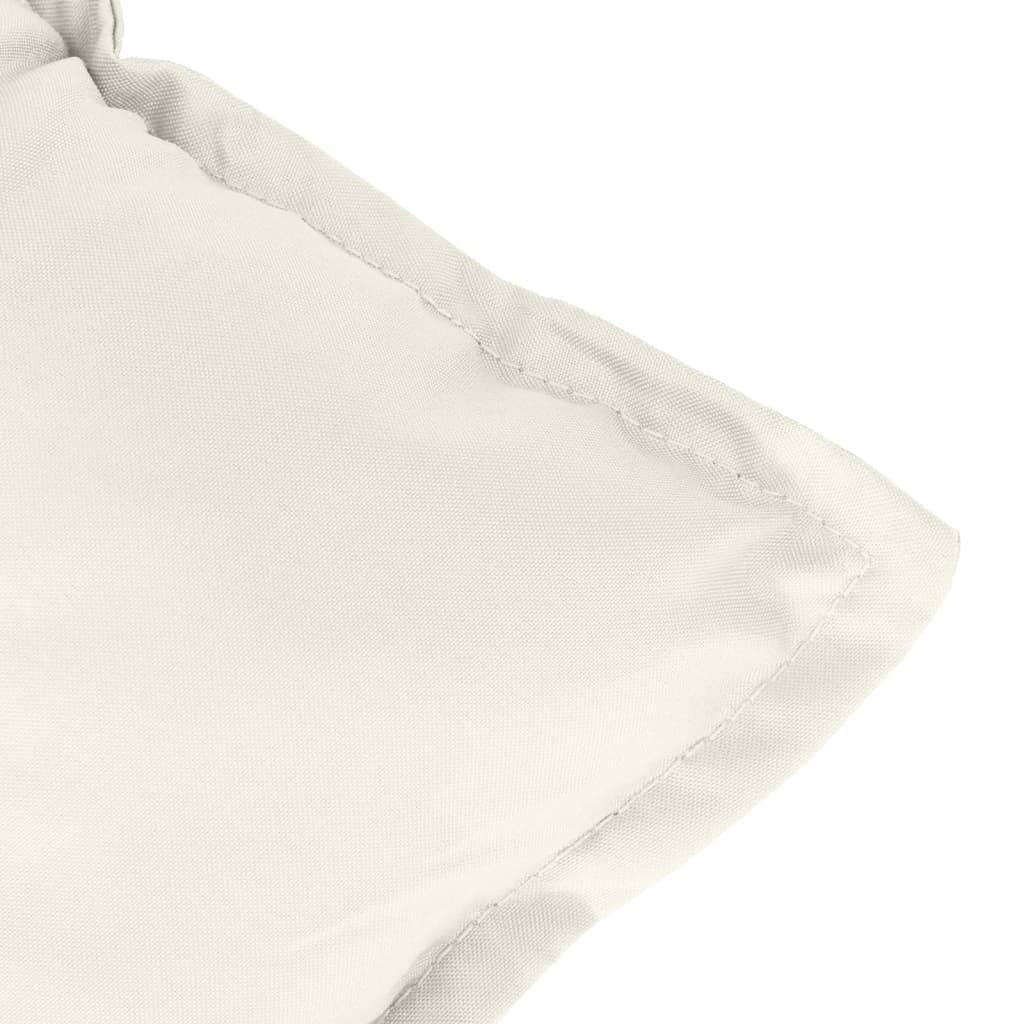 stolehynder med høj ryg 2 stk. 120x50x7 cm stof cremefarvet