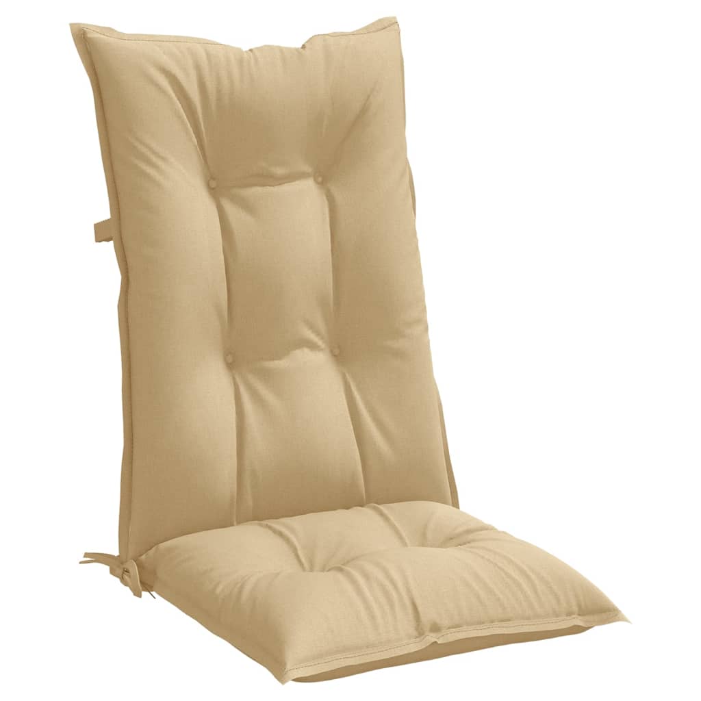 stolehynder med høj ryg 2 stk. 120x50x7 cm stof beige
