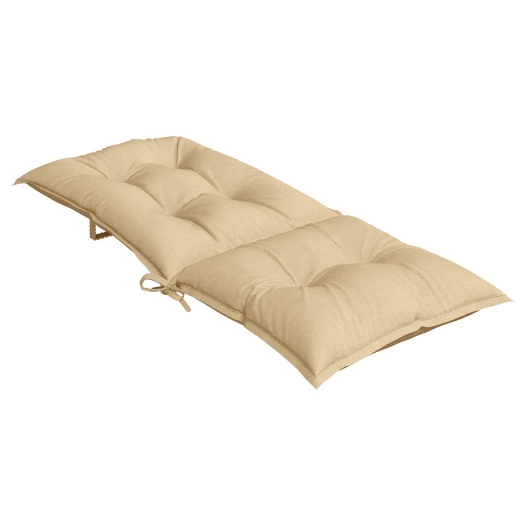 stolehynder med høj ryg 2 stk. 120x50x7 cm stof beige